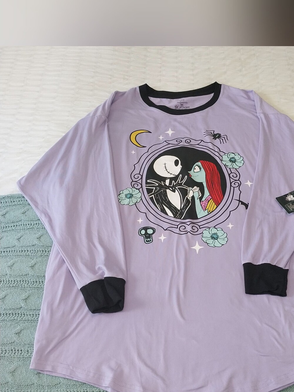 Disney Lavender Long Sleeve Tee with Jack & Sally Graphic